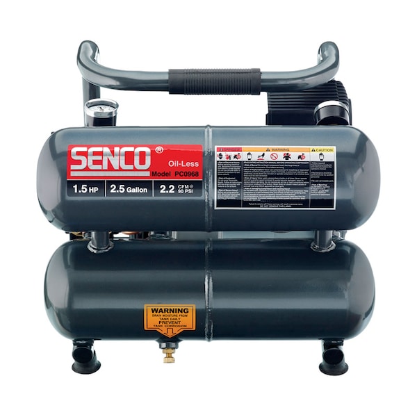 Senco 2.5 gal Horizontal Portable Air Compressor 135 psi 1 HP